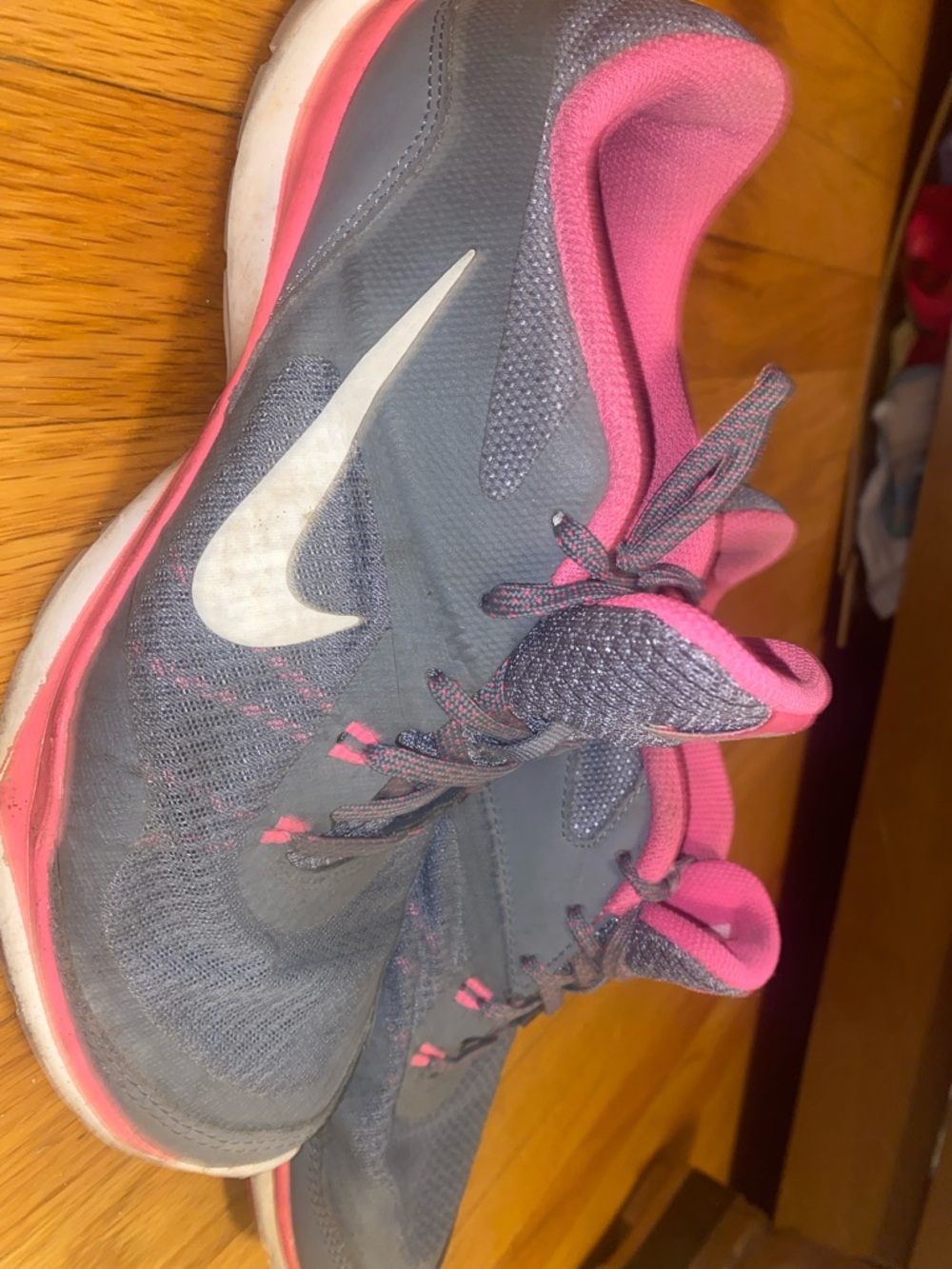 Nike Gray and Pink Women's Training Sneakers